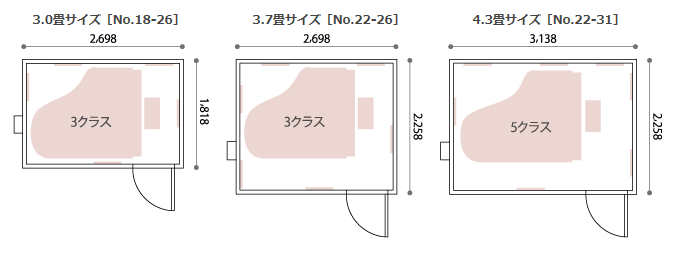 3.0畳～4.3畳サイズ